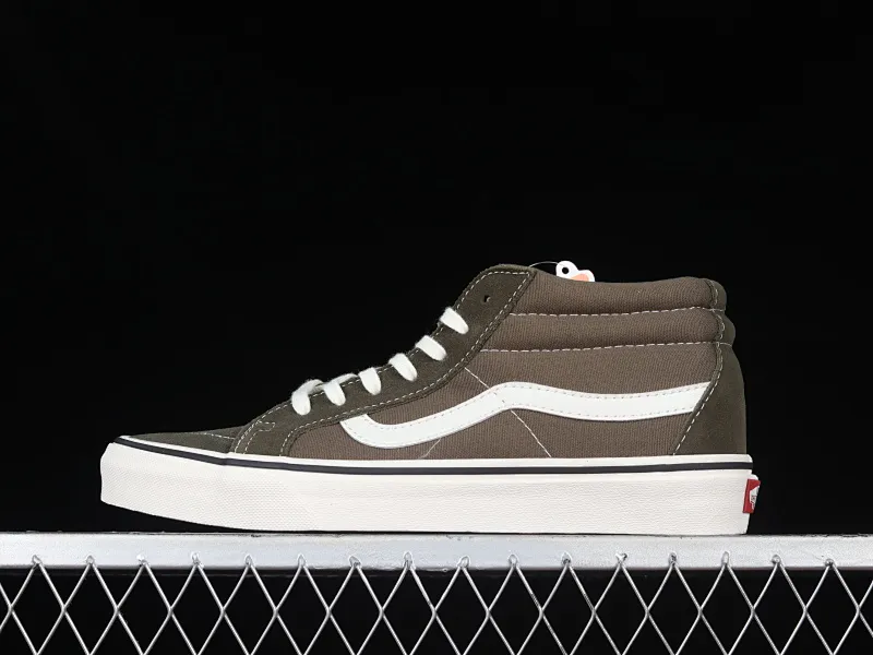 All categories Vans Vans series Vans Mid Vans China Vans Sk-8 Mid Reissue military green suede mid-top casual skateboard shoes VN0A4UWIB3G